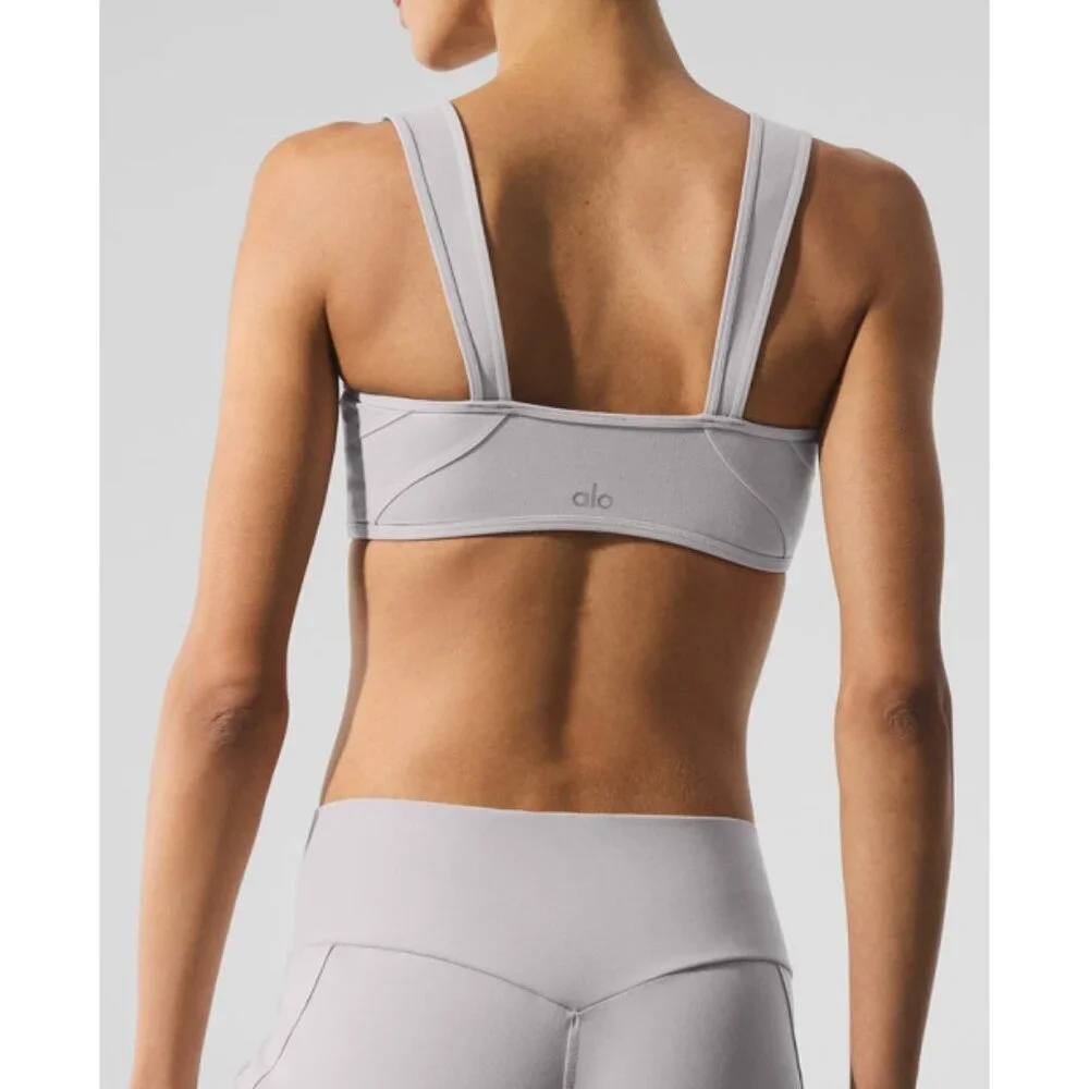 BUNDLE Alo Washed Alosoft Sunray Bra & High-Waist Legging Grey Sky Wash SET XS